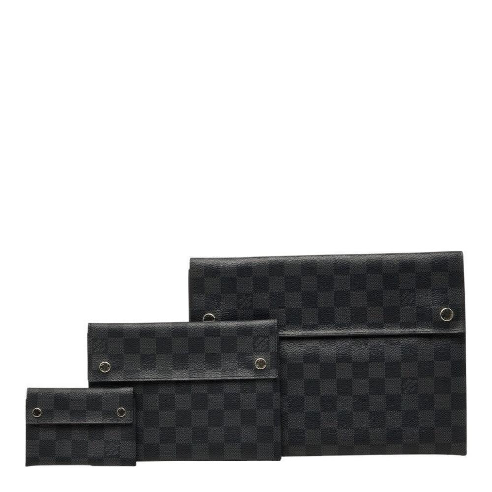 Louis Vuitton Damier Graphite Alpha Triple Pouch Set of 3 Pouches Clutch Bag